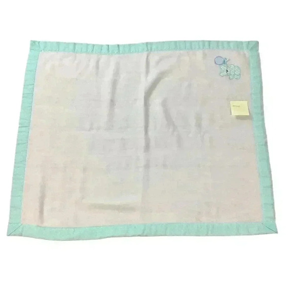 First Moments Baby Nursery Blanket Teddy Bear Balloon Polka Dots 35x43 - Picture 5 of 5